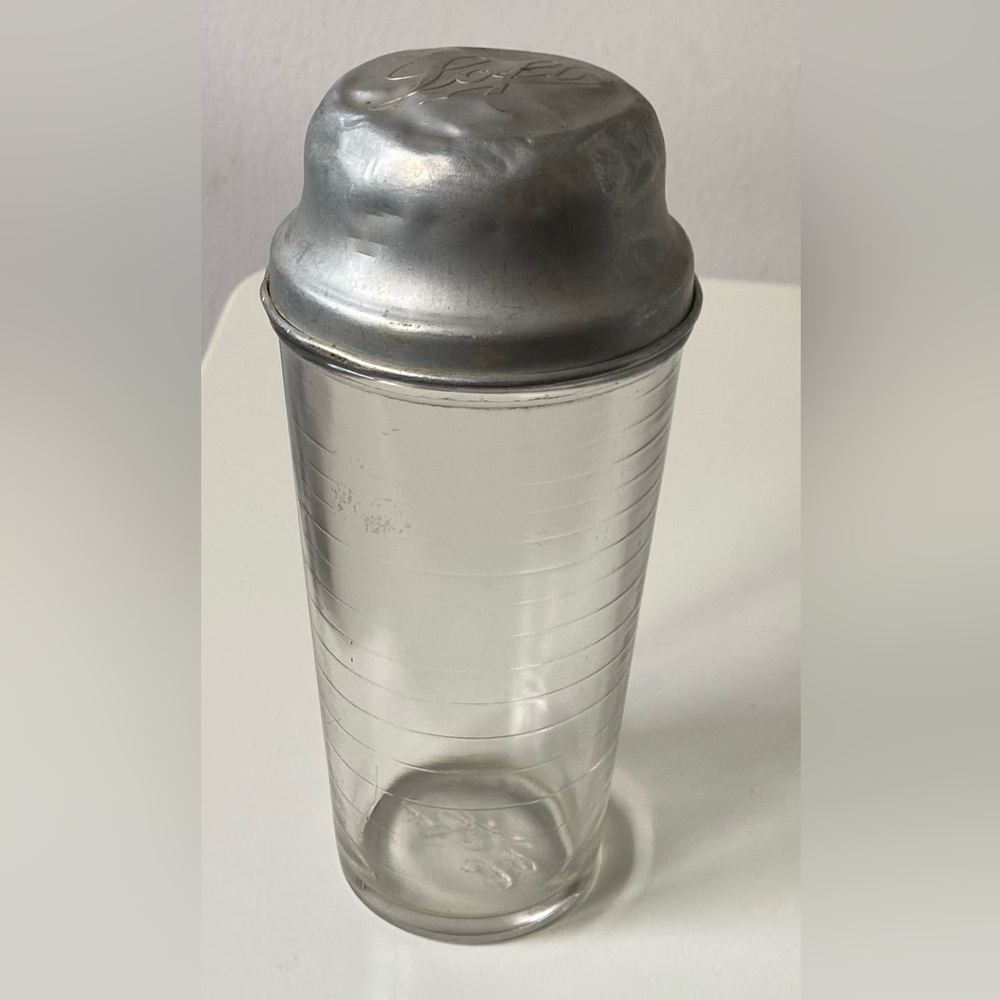 Vintage Loft Glass Cocktail Shaker with Silver Lid
